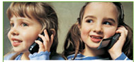 Image of child on cell phone.